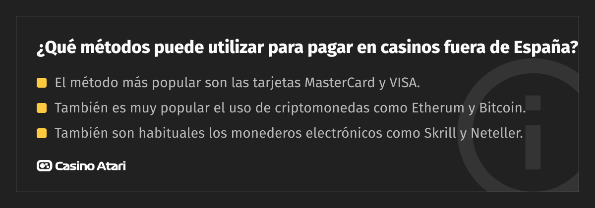 formas de pago fuera de españa